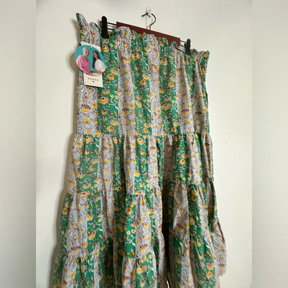 TARGET x RHODE Women’s Mixed Whimsical Floral & Stripe Print Midi Skirt - Picture 8 of 10